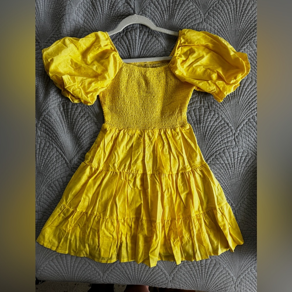 Yellow Puff Sleeve Dress